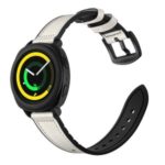 For Samsung Gear Sport (S4) Silicone Cowhide Leather Watch Strap – White