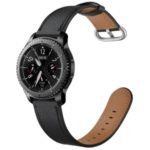 Genuine Leather Watch Strap Smart Watch Band Watchband for Samsung Gear S3 Classic / S3 Frontier – Black