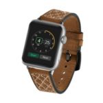 Grid Style Crazy Horse Skin Genuine Leather Smart Watch Strap for Apple Watch Series 5/4 44mm / Series 3/2/1 42mm