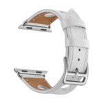Genuine Leather Coated Smart Watch Replacement Strap for Apple Watch Series 5/4 40mm / Series 3/2/1 38mm – White
