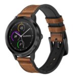 Genuine Leather Coated Silicone Smart Watch Band for Garmin Vivoactive 3/Vivomove HR