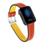 Genuine Leather Watch Strap Smart Watch Band Watchband for Xiaomi Mi Watch – Orange