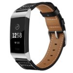 Genuine Leather Coated Smart Watch Band Strap for Fitbit Charge 3 – Black