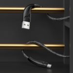 USAMS 1M Nylon Braided Micro USB Data Sync Charger Cable for Samsung Huawei Xiaomi – Black