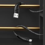 USAMS 3M Nylon Braided Type-C USB Data Sync Charger Cord for Samsung Huawei Xiaomi – Black