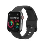 Silicone Smart Watch Replacement Strap for Apple Watch Series 5/4 40mm / Series 3/2/1 38mm – Black