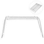 Stainless Steel BBQ Grill Outdoor Portable Folding Charcoal Picnic Barbecue Camping Pot Stand Support Stove Rack – L