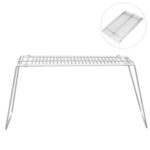 Stainless Steel BBQ Grill Outdoor Portable Folding Charcoal Picnic Barbecue Camping Pot Stand Support Stove Rack – L
