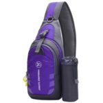 Men Women Chest Crossbody Bag Sling Backpack Travel Sports Gym Daypack Shoulder Bag – Purple