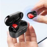 TWS Wireless Bluetooth 5.0 Earphone Headset Waterproof Sports Headphone with Charging Bin – Red