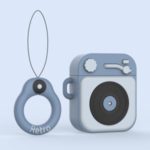 Silicone Earphone Case+Finger Ring Strap for Apple AirPods with Wireless Charging Case (2019) / AirPods with Charging Case (2019) (2016) – Blue