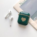 For Apple AirPods with Wireless Charging Case (2019) / AirPods with Charging Case (2019) (2016) Love Style TPU Cover – Dark Green