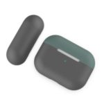 For Apple AirPods Pro Bi-color Silicone Earphone Case – Dark Green/Grey