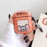PC Cartoon Printing Cover for Apple AirPods with Charging Case (2016) (2019)/Apple AirPods with Wireless Charging Case (2019) – Orange Rat