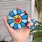 Sunflower Silicone Case for Apple AirPods with Wireless Charging Case (2019) / AirPods with Charging Case (2019) (2016) – Blue
