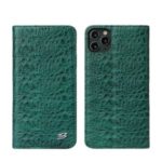 Crocodile Texture Cowhide Leather Wallet Case for Apple iPhone 11 Pro 5.8 inch – Green