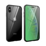 Eyes-caring Magnetic Metal Frame + Tempered Glass Protective Phone Cover for iPhone XS Max 6.5 inch – Black