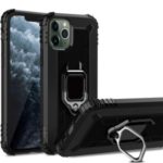 Finger Ring Kickstand TPU Mobile Phone Case for iPhone 11 Pro Max 6.5 inch – Black