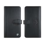 PIERRE CARDIN Genuine Leather Phone Case with 10 Card Slots for Apple iPhone 11 6.1 inch – Black
