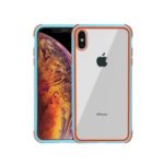 Drop-resistant Anti-slip TPU+Acrylic+Silicone Phone Case for iPhone XS / X – Blue+Orange
