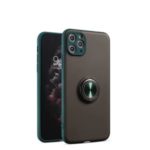 Finger Ring Kickstand TPU + PC Hybrid Case [Built-in Magnetic Metal Sheet] for iPhone 11 Pro Max 6.5 inch – Green
