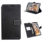 MOLAN CANO Stitches Decor Wallet Stand Shell Leather Case for iPhone XS Max 6.5 inch – Black