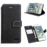 MOLAN CANO Stitches Decor Leather Wallet Stand Case for iPhone 8/7 4.7 inch – Black