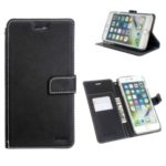 MOLAN CANO Stitching Wallet Phone Stand Protective Cover Case for iPhone 7 Plus / 8 Plus – Black