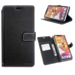 MOLAN CANO Stitches Decor Leather Wallet Stand Phone Casing for iPhone 11 Pro Max 6.5 inch – Black