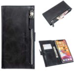 MOLAN CANO Multifunctional Wallet Phone Cover Case with Zipper Pocket for iPhone 11 Pro 5.8-inch – Black