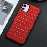 Bling Rhinestone Decor Plastic+TPU Hybrid Phone Case for iPhone 11 6.1-inch – Red