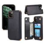 PU Leather Coated PC Back Case with Card Holder for Apple iPhone 11 Pro Max 6.5 inch – Black