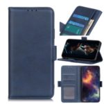 Wallet Stand Magnetic Closure Leather Casing Shell for iPhone 11 Pro Max 6.5-inch – Blue
