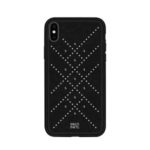 RAIGOR INVERSE Delia Series PU Leather+TPU+PC Hybrid Back Case for iPhone XS Max 6.5 inch – Black