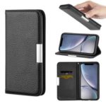 Retro Style Auto-absorbed Litchi Texture Leather + TPU Stand Case for iPhone XR 6.1-inch – Black