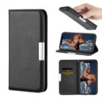 Retro Auto-absorbed Litchi Texture Leather Stand Case with Card Holder for iPhone XS Max 6.5 inch – Black
