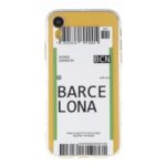 Creative Boarding Pass Pattern TPU Phone Cover Case for iPhone XR 6.1 inch – Barcelona