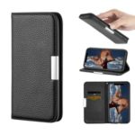 Litchi Skin Card Holder Leather Stand Case for iPhone XS/X 5.8 inch – Black