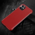 For iPhone 11 6.1 inch Microfiber Leather Skin Flexible TPU Cover Shell – Red