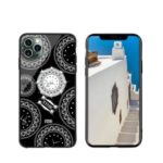 NXE TIME Series Clock Pattern Printing Rhinestone Decor Tempered Glass TPU Combo Shell for iPhone 11 Pro Max 6.5 inch – Black