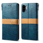 Crocodile Surface Splicing PU Leather Wallet Case for Samsung Galaxy Note 10 Plus 5G / Note 10 Plus – Cyan