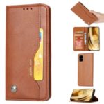 Auto-absorbed Wallet Stand Leather Cover for Samsung Galaxy A51 – Brown