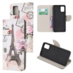 For Samsung Galaxy A51 Pattern Printing Wallet Stand PU Leather Mobile Shell Case – Eiffel Tower