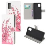Pattern Printing Wallet Stand Leather Case for Samsung Galaxy A71 – Plum Blossom