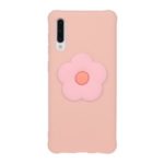 3D Flower Decor TPU Phone Case for Samsung Galaxy A70 – Pink