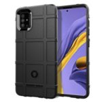 Rugged Shield Square Grid Texture TPU Phone Case for Samsung Galaxy A51 – Black