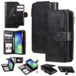 For Samsung Galaxy S10e Multi-functional Retro Detachable Leather Wallet Phone Cover – Black