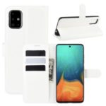 Litchi Skin Leather Wallet Case for Samsung Galaxy A71 – White