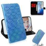 Flower Pattern Leather Wallet Stand Case for Samsung Galaxy S11e – Blue