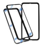 Full Covering Magnetic Metal Frame + Tempered Glass Phone Case for Samsung Galaxy A90 5G – Black